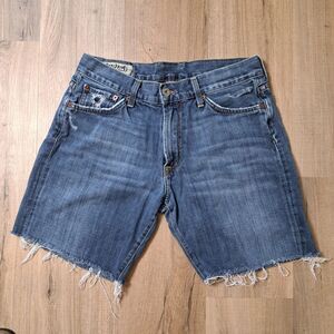 Lucky Brand Mens Distressed Cut Off  Blue Denim Shorts Made in America Size 31X8